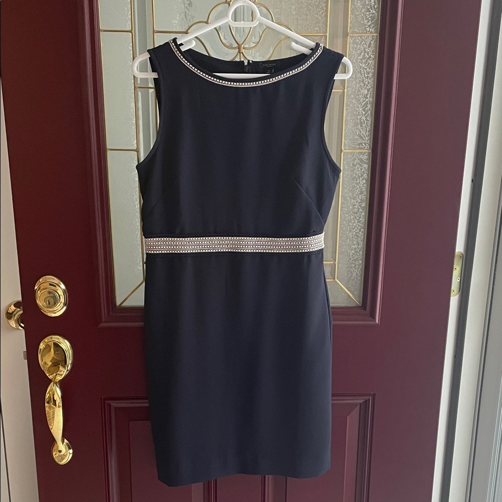 Ann Taylor Black Mini Dress with White Trim
